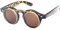 Sonnenbrille - Rund - Steampunk - Flip Up - Doppelobjektiv - Hipster - Mit Zauberstab (Leopard)