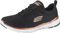 Skechers Flex Appeal 3.0 First Insight, Sneakers Donna, Nero Black Mesh Rose Gold Trim, 37 EU