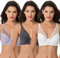 Curve Muse Soutien-Gorge pour Femme Taille Plus, Non doublé, à Armatures, Soutien-Gorge intégral-Lavande, Gris, Crème-120D