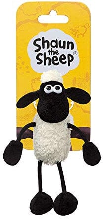 Shaun the Sheep Plush 61176 Backpack Clip, Black and White, Great Gift Idea,9 x 7 x 14 centimetres