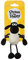 Shaun the Sheep Plush 61176 Backpack Clip, Black and White, Great Gift Idea,9 x 7 x 14 centimetres