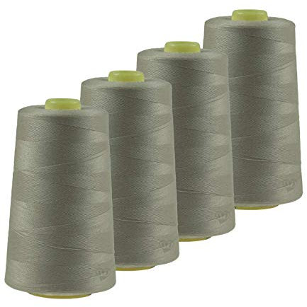 4 x 4572m Qualitäts Overlock-Garn Overlock-Nähgarn Oeko-Tex Farben 661 bis 700, Farbe:A682 alugrau