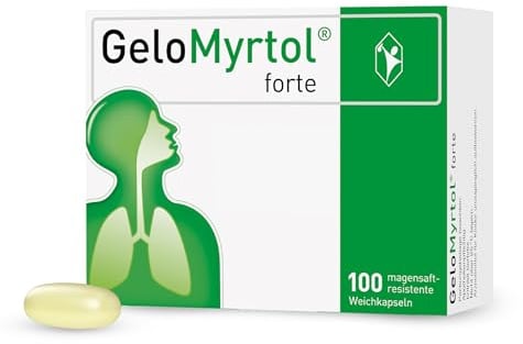 GeloMyrtol forte: Pflanzlicher Schleimlöser für akute und chronische Infektionen der oberen und unteren Atemwege mit Husten, Schnupfen und Druckkopfschmerz - ab 6 Jahren, 100 Kapseln