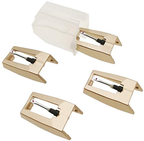 Vinyl Record Player Needles - Zentect Upgraded Golden Record Needle Diamond Turntable Stylus Replacement for Crosley Jensen Ion Victrola Phonograph (Pack of 4)