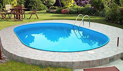 Poolprofi Stahlwandbecken Rhodos oval 3,50m x 7,00m x 1,50m Einzelbecken Folie 0,6mm mosaik