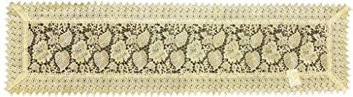 EUROSTYLE Tischläufer-Set, Tischläufer, geschnitzt, aus Spitze, Makramee, Art. Alfe aus Polyester (Streifen, Hellbeige)