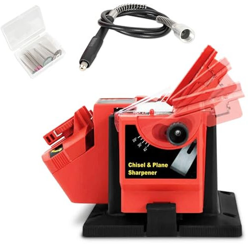 Affûteur Multifonction Universel 65W : Couteaux, Ciseaux, Forets, Burins - Touret à Meuler Electrique - Arbre Flexible inclus pour Gravure Polissage + Coffret 6 Outils