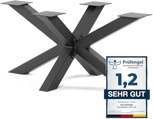 HOLZBRINK Tischgestell Spider | Massive Tischkufen/Tischbeine Metall Schwarz für Couchtisch, Esstisch, Schreibtisch, Konferenztisch | 1 Stück Tisch-Füße 98x53 cm | Höhe 43 cm