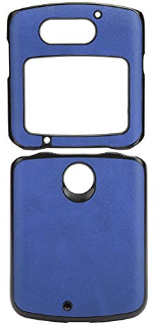 ASHATA Funda Protectora para teléfono móvil para Motorola RAZR 5G, Funda Plegable para teléfono móvil con patrón de Piel de Vaca de Dos Colores, Resistente al Agua a Prueba de Golpes(Azul)