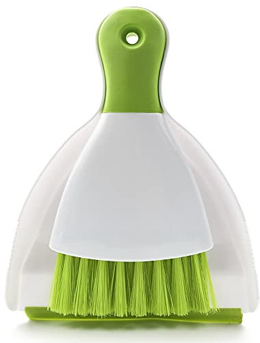 Dust pan Broom Brush Dustpan - Small Broom and Dustpan Set, Mini Broom and Dust pan, Small Dustpans and Brush Set for Home Cleaning,Sofa, Desk, Guinea Pig Cage, Cat Litter etc.(Green)