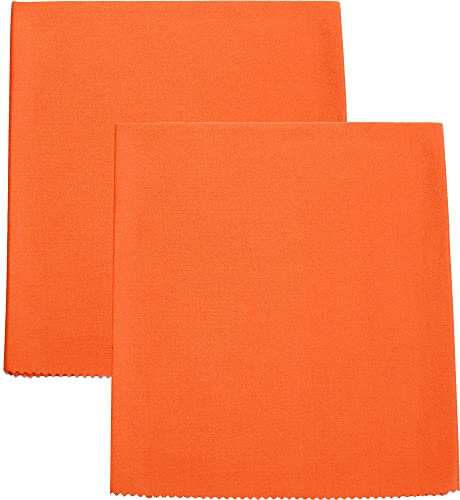 argus® extra großes Brillenputztuch XXL 2er Pack 30 x 40 cm waschbar ökologisch orange