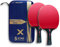 5 Star - Juego de 2 Raquetas de Ping Pong Profesionales con Estuche de Transporte para Actividades intermedias, avanzadas, Familiares y Clubes Deportivos