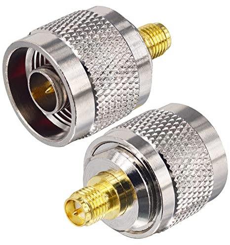 Boobrie N Male to RP-SMA Female Connector N Type to RP-SMA Adapter Male to Female WiFi Antenna Adapter for 4G Antenna CB Radio Antennas Broadcast Ham radio AV Transmitter TP-Link Netgear Pack of 2