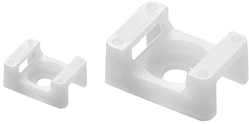 DDHOMIN 190 Pieces White Nylon Cable Tie Mounts, Saddle Holders for Wires & Cables