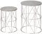 Outsunny Lot de 2 tables d'appoint empilables - Aspect marbre - En métal - Table basse ronde - Charge maximale : 50 kg - Diamètre : 38 x 52,5 cm - Pour extérieur, intérieur, balcon - Rose + doré +