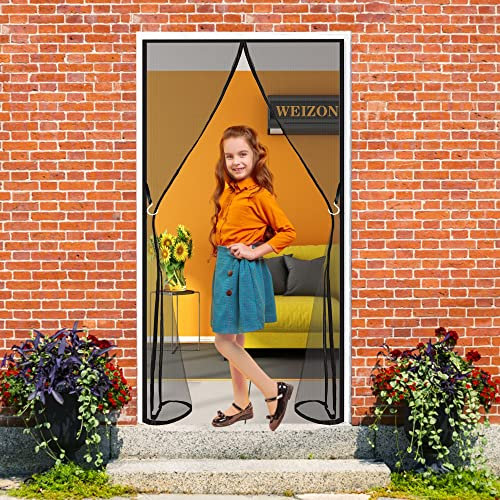 Zanzariera Magnetica 110 x 260 cm Tenda Zanzariera Magnetica Chiusura Automatica Senza Far Entrare Insetti Tenda Magnetica per Porte Finestre Balcone Soggiorno - Nero A