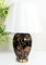 DOWNTON INTERIORS Large Black Chinese Oriental Ceramic Porcelain Table Lamp Gold Floral Pattern Overall Height 62cm (G2105) (Cream Plain Shade)