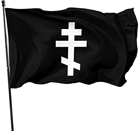 Bandera Premium Bandera Arcoiris Duradero Bandera Colgante Bandera Fly Breeze para Balcón, Granja 150X90Cm Cruz Ortodoxa Oriental Banderas Jardín