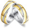 ANAZOZ Edelstahl Ringe Partnerringe, Trauringe 6mm Gold 2 Stück Twisted Bicolor Poliert Hochzeit Ringe Paar Größe 62 und 65
