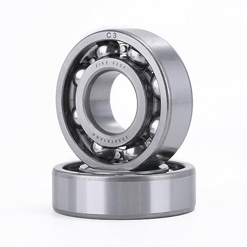 XiKe 2 Pcs 6204 C3 Kugellager 20x47x14mm Offene Bauweise und Chromstahl, Passend für DIY, Auto, Motorrad, ATV, Getriebe, Motor, CNC, Industrie, Landwirtschaft und Gartengeräte.