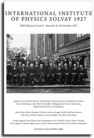 Solvay Konferenz-Poster, Solvay Conference 1927 Druck, Fifth Solvay International Conference, Physik Poster, Chemie Poster, Schwarz und Weiß, Zimmer Wohnzimmer Wanddekoration 60 x 90 cm