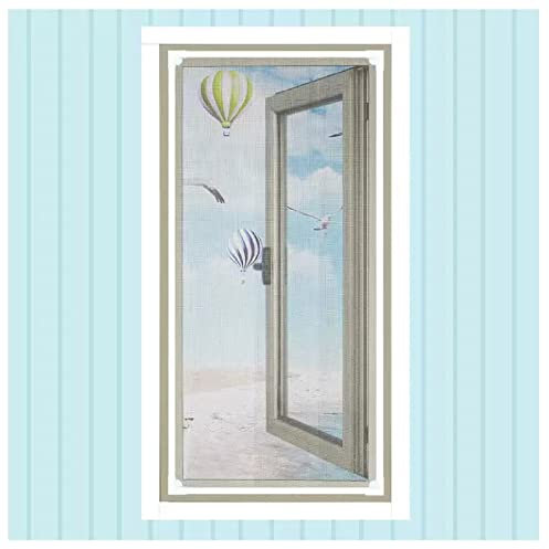 STRMAX Fliegengitter Fenster,Verstellbares Magnetisches Fenstergitter for Selbermachen, Weißer Rahmen, Glasfasergewebe, 58 Größen (Color : White mesh, Size : 250x300cm)