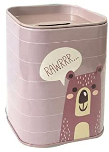 makio Spardose Kinder Tier (Bär, S, Dose) - originelle Spardose mit Deckel - günstige Blechdose zum Sparen oder zur Aufbewahrung von Bleistiften