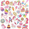 QCHMM Diamond Painting Sticker Set für Kinder, 36 Stücke DIY Einhorn Eiscreme Diamant Aufkleber Set, 5D Diamant Painting Kunst Mosaik Kits Geschenke Aufkleber Mädchen