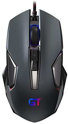 RaceGT Gaming Mouse, Wired Gaming Mouse Ergonomic Mouse Gaming 4 RGB Backlight Gamer Optical Gaming Mice with Fire Button for Computer PC Mac Laptop Desktop