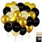 71 Stück 30cm Luftballons Schwarz Gold Ballons Geburtstag Luftballons Metallic Gold Helium Ballon Girlande Gold Herzluftballons