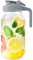 Glass Mason Jar Pitcher, 1800ml Wide Mouth Jug with Pour Spout Handle Lid for Cold Brew Coffee, Ice Beverage, Iced Juice, Lemonade, Sun Tea, Fruit Drinks Container
