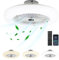 Izrielar Ventilatore da Soffitto con Luce e Telecomando, 80W Smart LED Dimmable Ventilatori da Soffitto 3 Light Color Change e 6 Velocità Della Ventola per Camera da Letto Soggiorno
