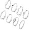KALVICA 8 Stück 2mm Ring Set Silber/Gold für Damen Edelstahl Plain Dünn Herz Knoten Twist Ringe Set Minimalistisch Stapelbarer Daumen Knöchel Finger Ring