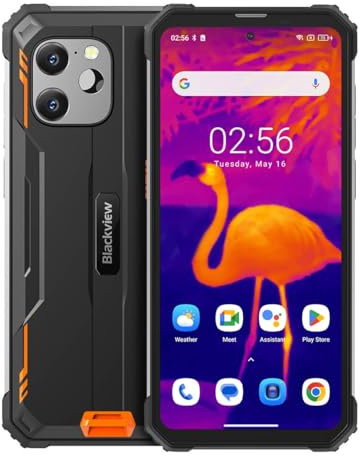 Blackview Immagini Termiche Rugged Smartphone BV8900, Batteria 10000mAh, Helio P90 700 16GB+256GB, 64MP Tripla Fotocamera, 6,5'' 2,4K FHD+, Android 13 Telefono Cellulare Robusto IP68, Arancione