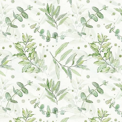 Timeet Self Adhesive Wallpaper Green Leaf Wallpaper Peel and Stick Wallpaper Eucalyptus Leaves Sticky Back Plastic 41x300cm Waterproof Vinyl Film for Wall Bedroom Kitchen Furniture Cabinet