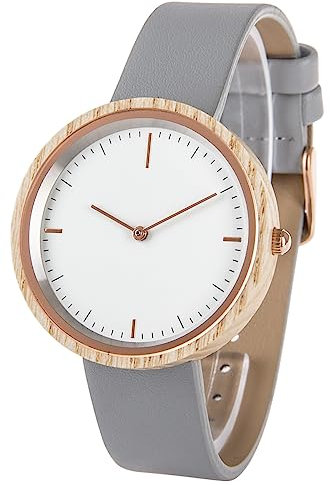 Zeit-Bar Armbanduhr für Damen Slim Line, Holzgehäuse