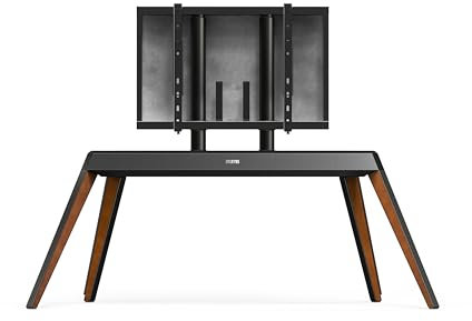 FITUEYES DESIGN Floor TV Stand for TV 65 70 75 78 85 88 Inch Swivel TV Stand Made of Solid Wood Height Adjustable VESA 200 * 100-600 * 400mm Picasso Series