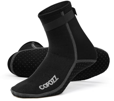 COPOZZ 3mm Tauchsocken Neoprensocken für Erwachsene Damen Herren, Dicke Tauchsocken Wassersport Schwimmen Socken für Schwimmen, Schnorcheln, Segeln, Surfen Wassersport