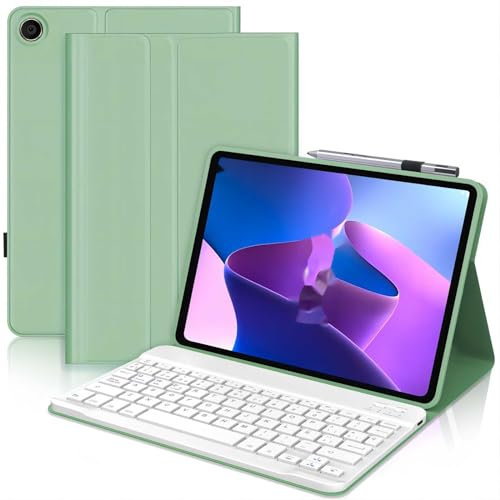 SENGBIRCH Custodia con Tastiera per Lenovo Tab M10 Plus (3rd Generazione) 10.6 2022, Cover con Tastiera Layout Italiano Rimovibile Magnetica Wireless Bluetooth per Lenovo M10 Plus, Verde Chiaro
