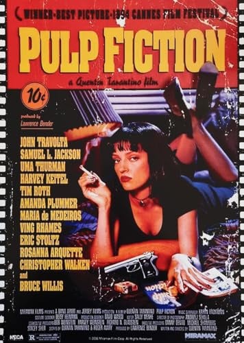 KUSTOM ART Poster Serie Poster, Filme, Proms, Pulp Fiction, Vintage-Druck, speziell altert und verblassen, auf beschichtetem Papier, 42 x 30 cm