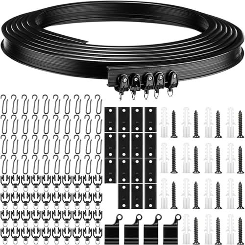 Deckenvorhangschiene flexibel 3 m,Vorhangschiene,Deckenschiene für Vorhänge,Vorhangschiene mit stummen Rollen,Vorhangschiene Flexibel und Gebogene