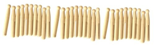 ABOOFAN 30 Pièces Pinces à Linge en Bois pour L'artisanat Petit Bois Mini Poupées Mini Pinces à Linge Décoratives Pinces à Linge Rondes Poupées en Bois DIY Ancien Petite Voiture Bambou
