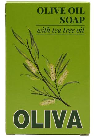 Oliva - Olive Oil Soap with Tea Tree, Purifying & Refreshing, Natural Antiseptic Properties, 12 x 100g Bar