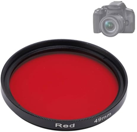 Beufee Objektivfilter, Rotfilter, Kamerafilter, Kamera-Vollrotfilter, Kameraobjektivfilter, Vollrotfilter, Kamerafilter Und -Effekte, Kratzfester Full Red Lens Filter, Optisches Glas Rotfilter (49mm)