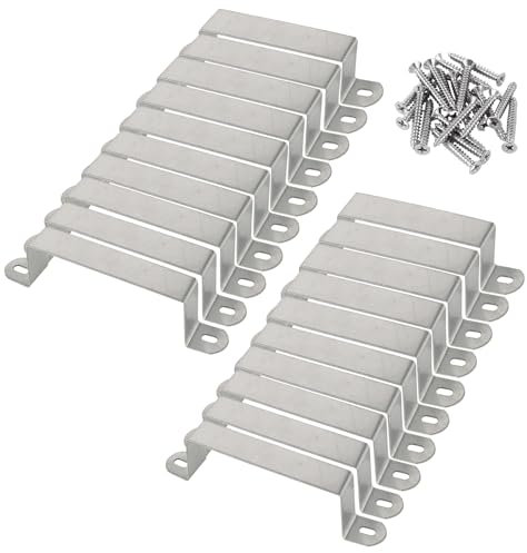 AKOLAFE 30 x Fence Panel Brackets 4 Inch Galvanized Steel Fence Post Security Brackets Post Clips Stabilizer with 60 Screws Heavy Duty Fence Post Repair Kit for Concrete, Wooden Posts
