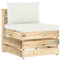 ZEYUAN Modulares Mittelsofa mit Kissen, Lounge Sofa Outdoor, Garten Loungemöbel, Gartensofa, Loungesofa, Outdoor Couch, Gartencouch, Balkon Set Möbel, Grün Imprägniertes Holz
