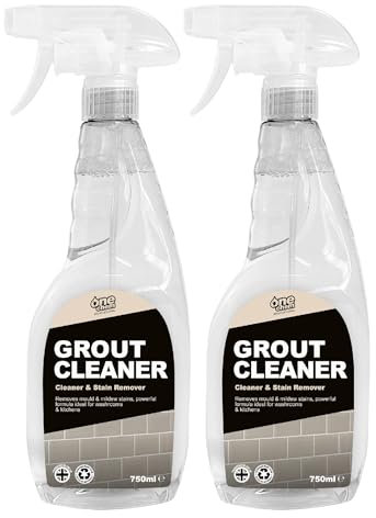 One Chem Professional Tile and Grout Cleaner, 2 x 750ml, Removes Mold, Mildew and Stains, Powerful Formula