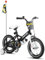 STITCH Little Rock 16 Zoll Kinderfahrrad für 4-7 Jahre Kinderfahrrad, Jungenfahrrad mit Stützrädern mit Korb & Luftschlangen, schwarz