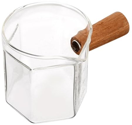 iplusmile Jarra Espumadora De Leche Taza Medidora De Vidrio para Espresso Jarra Lechera Asa Transparente