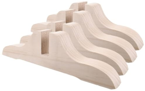 Amosfun Paraventhalterung aus Holz, Stützbasis für mobile Trennwände, 4 Stück, Beige, 29 x 7,5 x 3,5 cm, für Raumteiler, stabile Befestigung, tägliche Verwendung